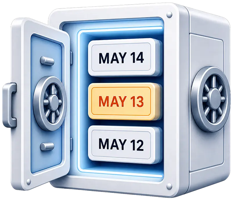 Backup safe with dated snapshots