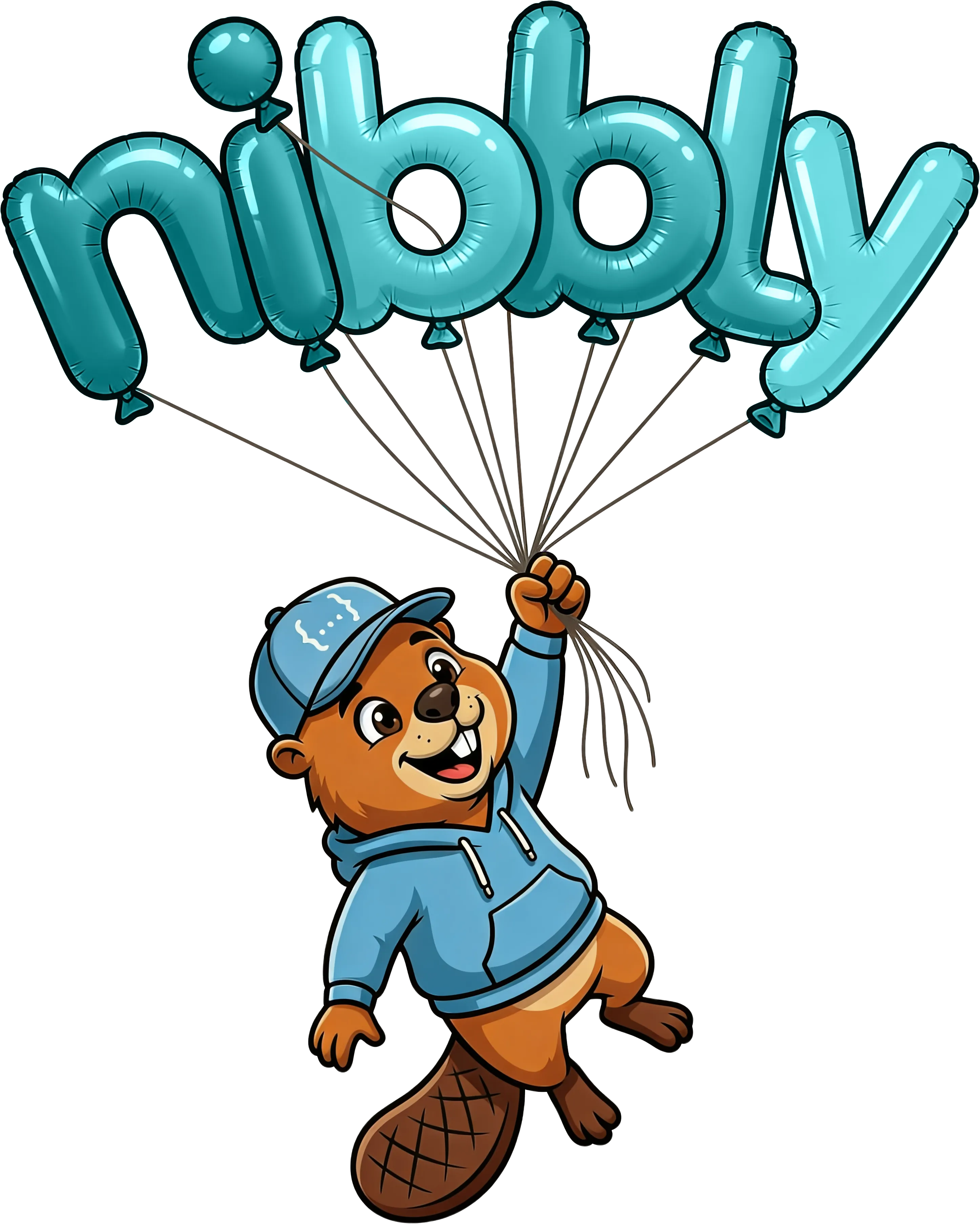 Castor de Nibbly con globos