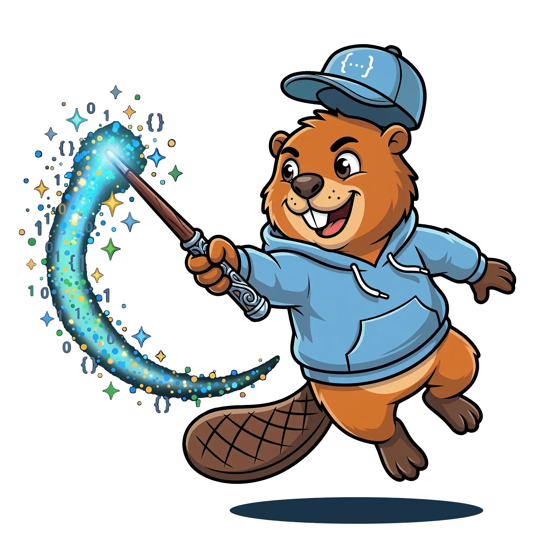 Nibbly Beaver con varita mágica