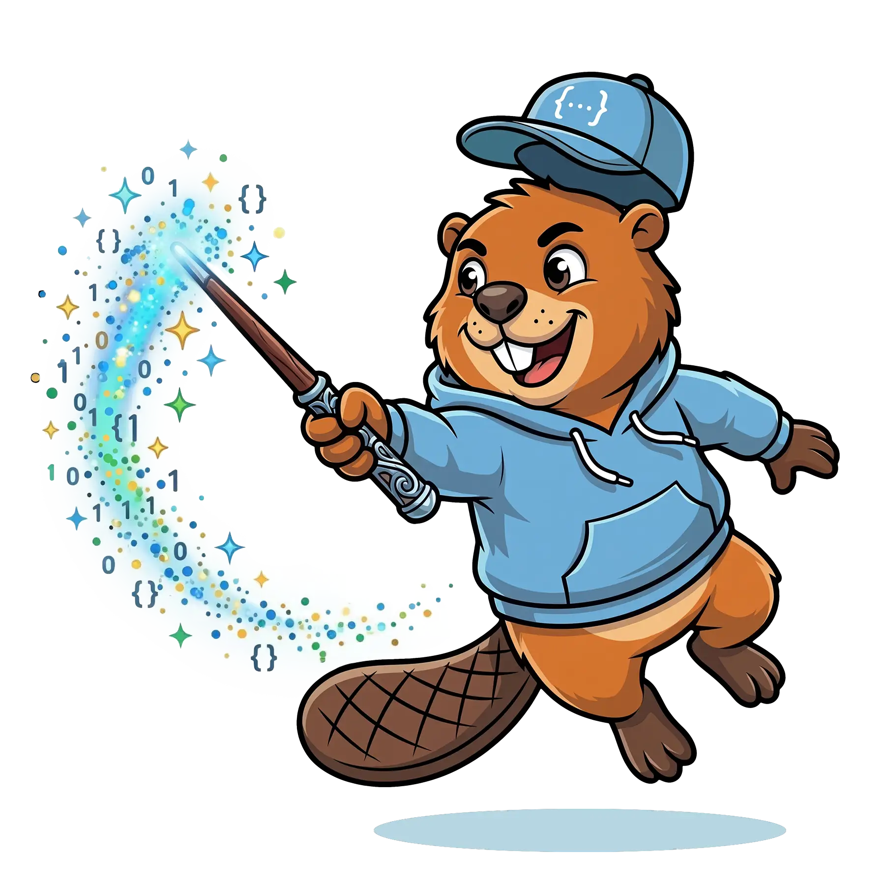 Nibbly Beaver con varita mágica